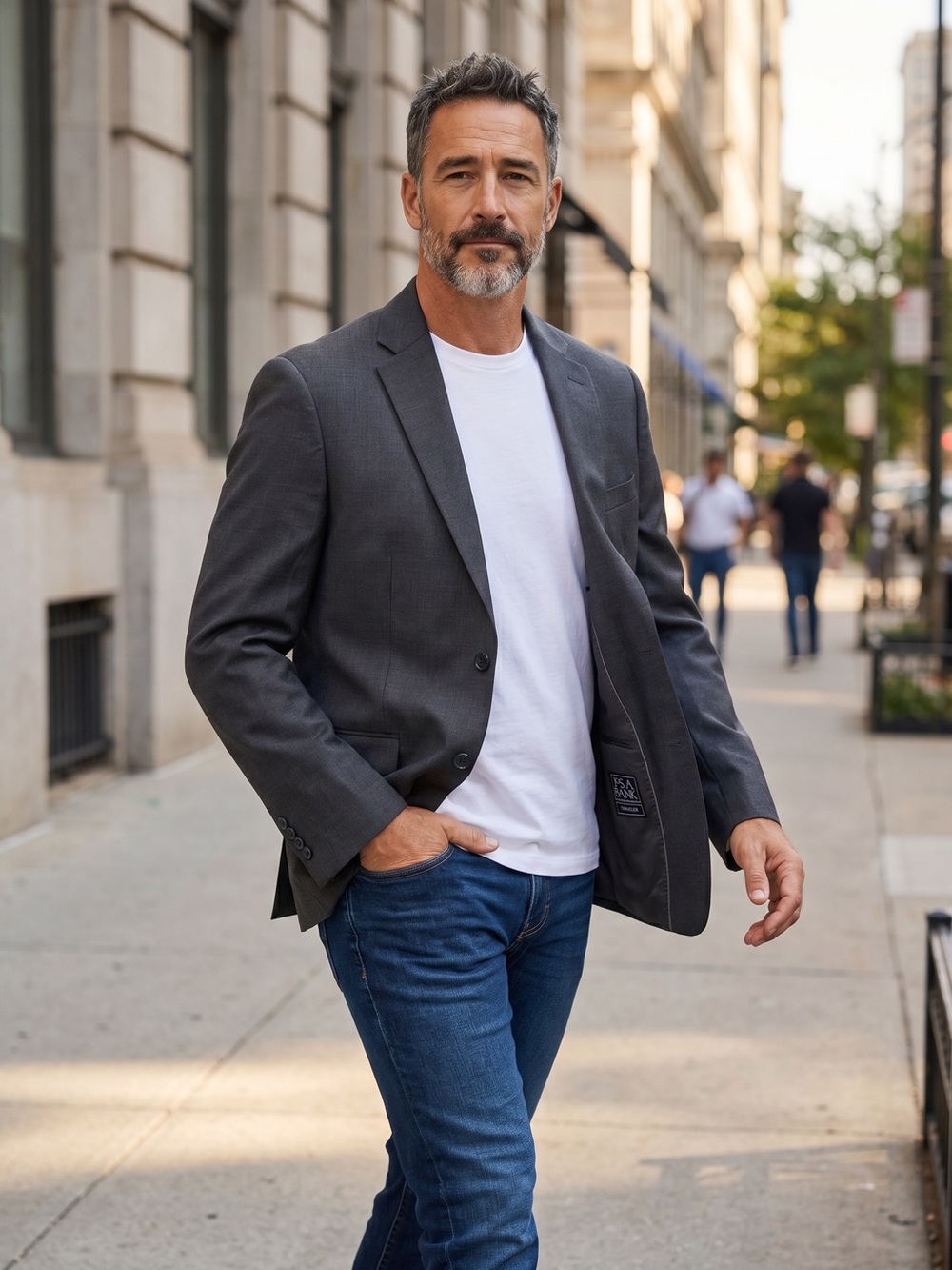 NEW Jos. A. Bank Traveler Men's Dark Charcoal Blazer Jacket 40R
